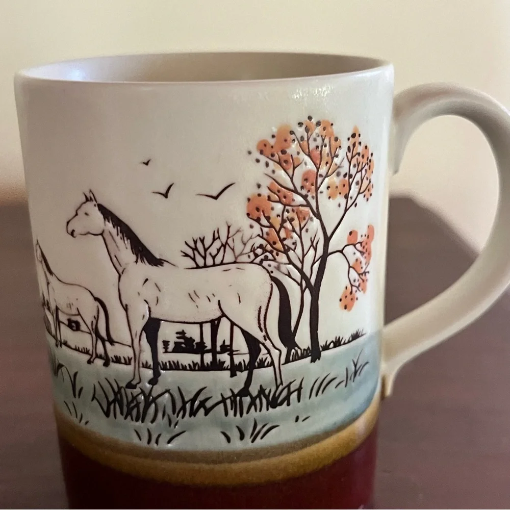 Vintage Horse Embossed Mug Otagiri? Japan? - Picture 2 of 8